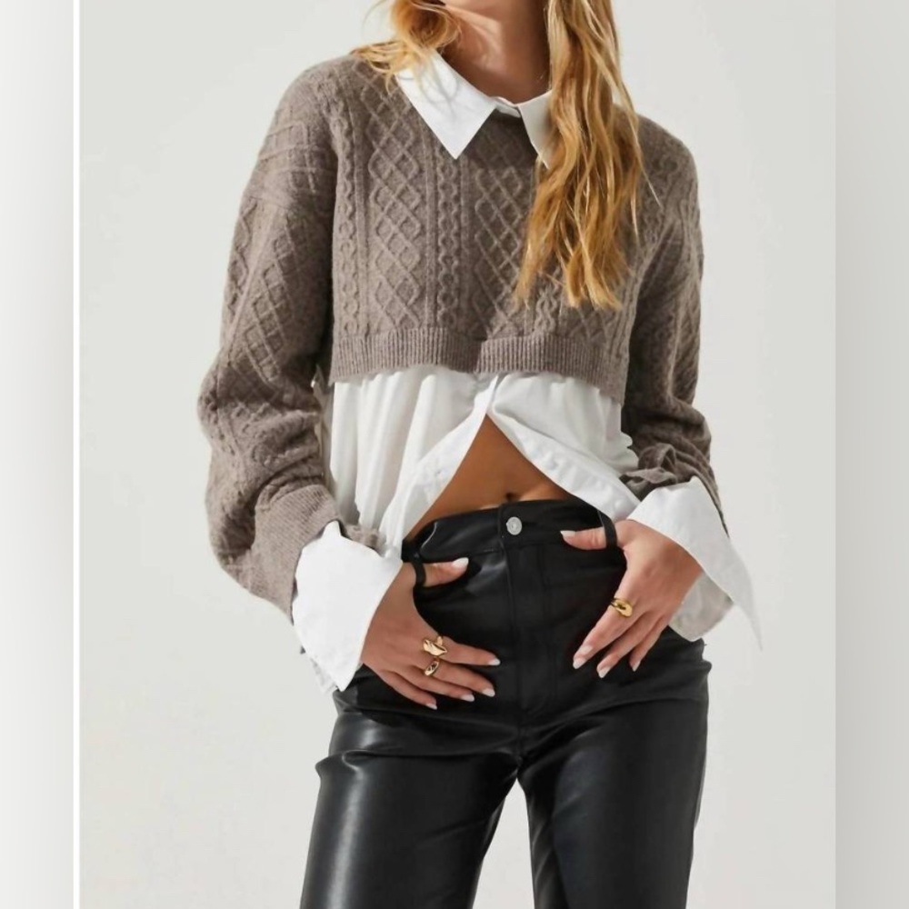 NWOT ASTR the label carol sweater in gray XS